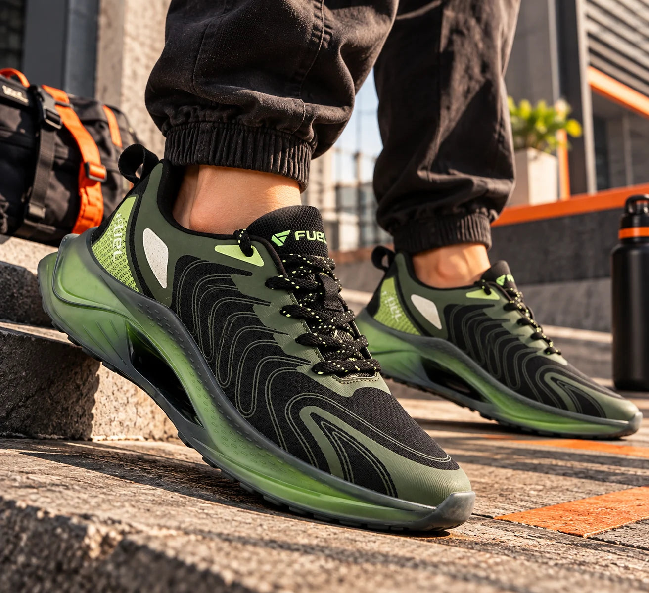 FUEL Cave Lightweight & Breathable with Comfortable Cushioning & Modern Style Sports Shoes for Men's (Green)