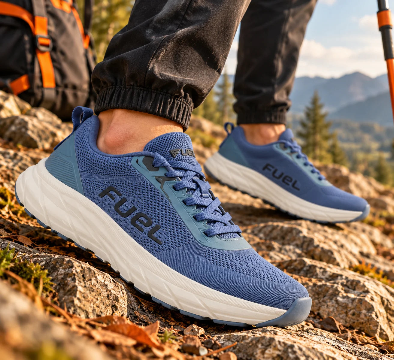 FUEL Phantom Running & Walking with Cushioned Comfort and Durable Sole for Men's (Blue)