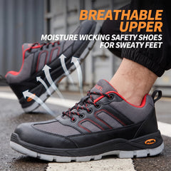 FUEL Armour 4 DD ISI Marked Synthetic Fabric Breathable Safety Shoes For Men's Steel Toe Cap With Double Density Rubberized PVC Sole (Grey)