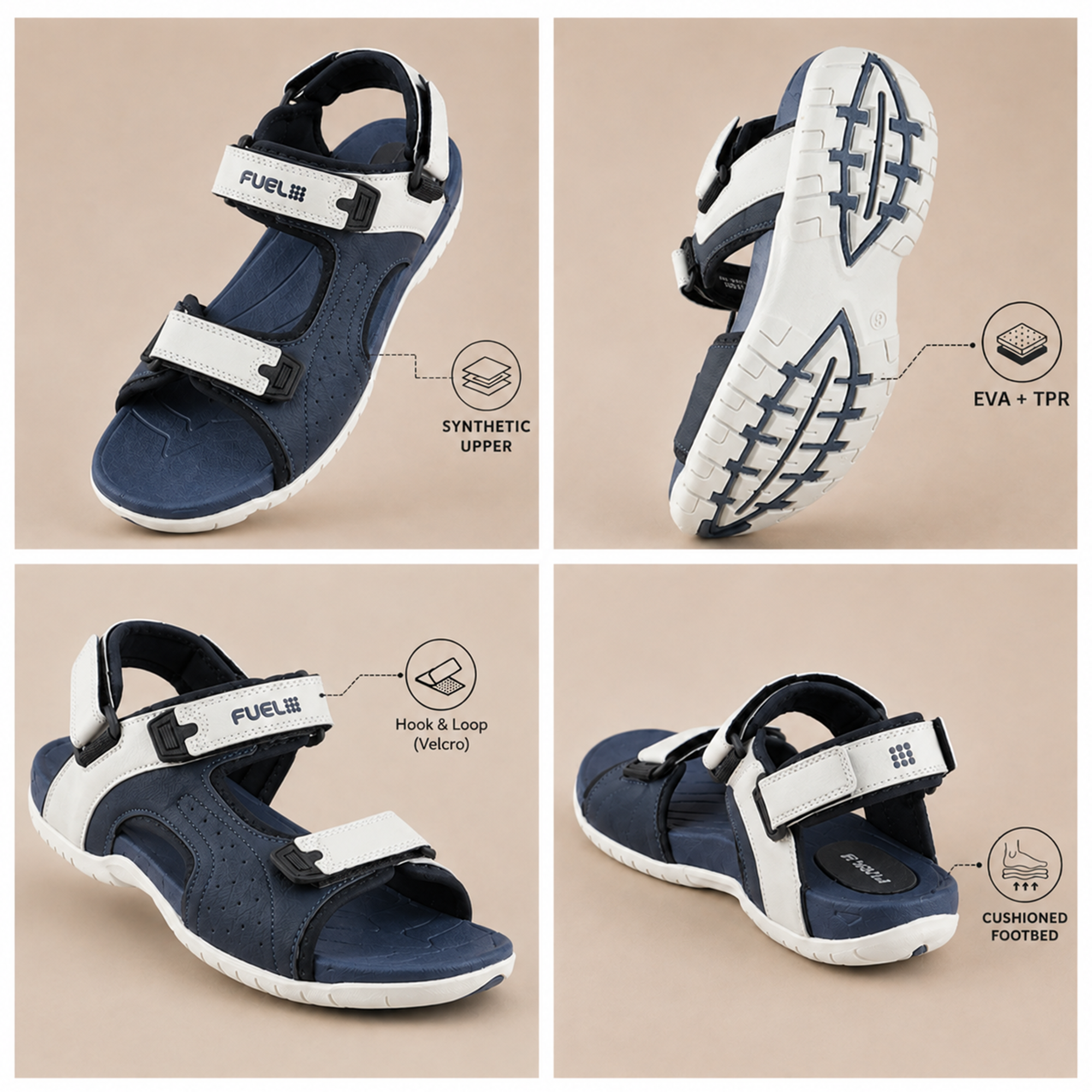 FUEL 2112-02 Men’s Outdoor Comfortable Daily Wear Sports Sandals (Blue)
