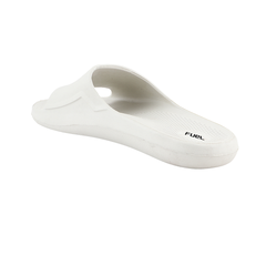 Fuel Swift White Comfort Slides with Textured EVA Sole, Anti-Slip Slip-On Slippers