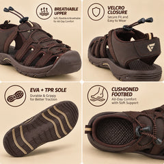 FUEL Soldier-06 Stylish Outdoor Fisherman Sandals Men (Brown)