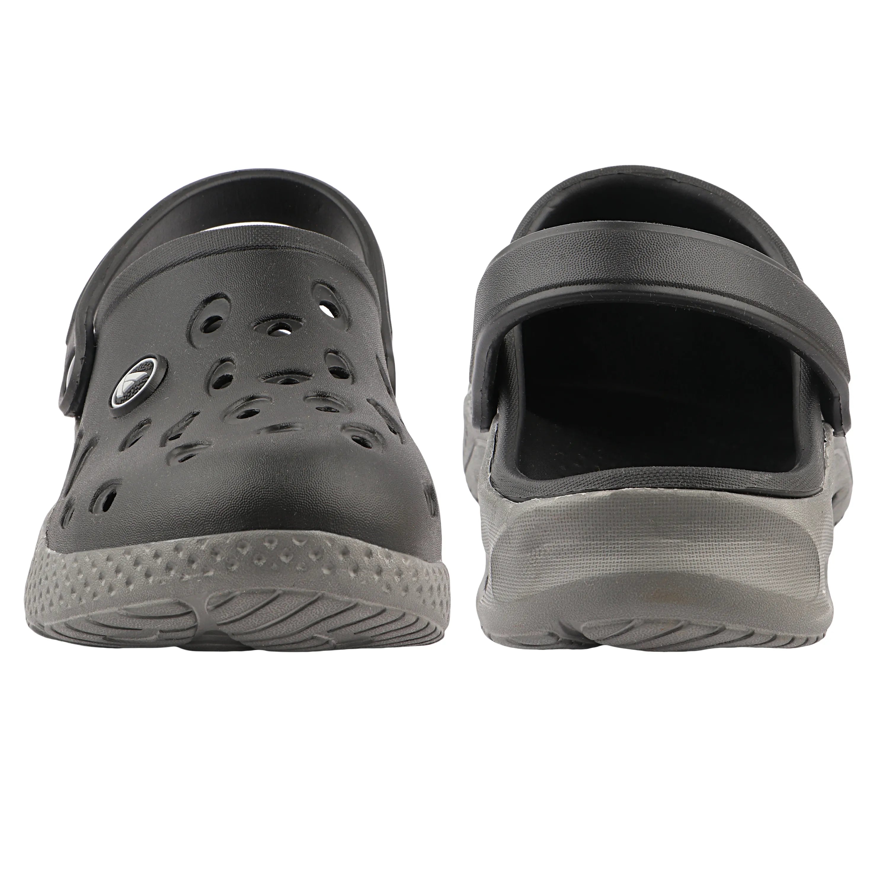 FUEL XO-Rova Clogs for Men – Lightweight & Comfortable EVA Clogs with Cushioned Footbed, (Black-Grey)
