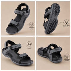 FUEL 2112-02 Men’s Outdoor Comfortable Daily Wear Sports Sandals (Black)