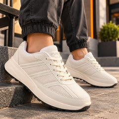 FUEL Frenzy Lightweight & Durable with Stylish Corduroy Cushioned Comfort Durable PVC Sole for Men's (White)