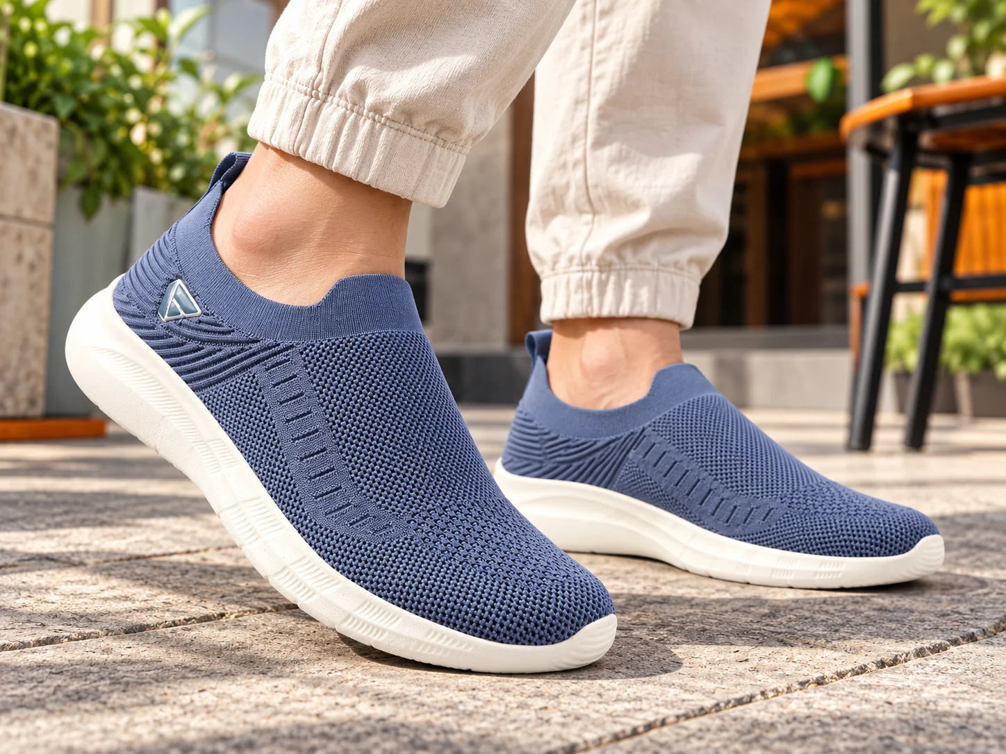 FUEL Flash Lightweight & Breathable Cushioned EVA Sole Slip-On Casual Shoes for Men's (Moon Blue)