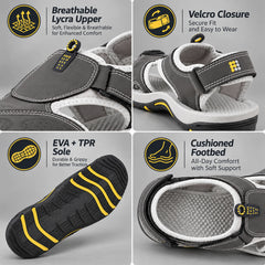 FUEL Soldier-04 Fisherman Sandals for Men (Grey)