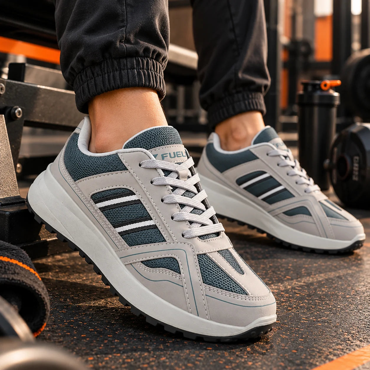 FUEL Stryker Lightweight & Durable with Stylish Corduroy Cushioned Comfort Durable PVC Sole for Men's (Ombre Blue)
