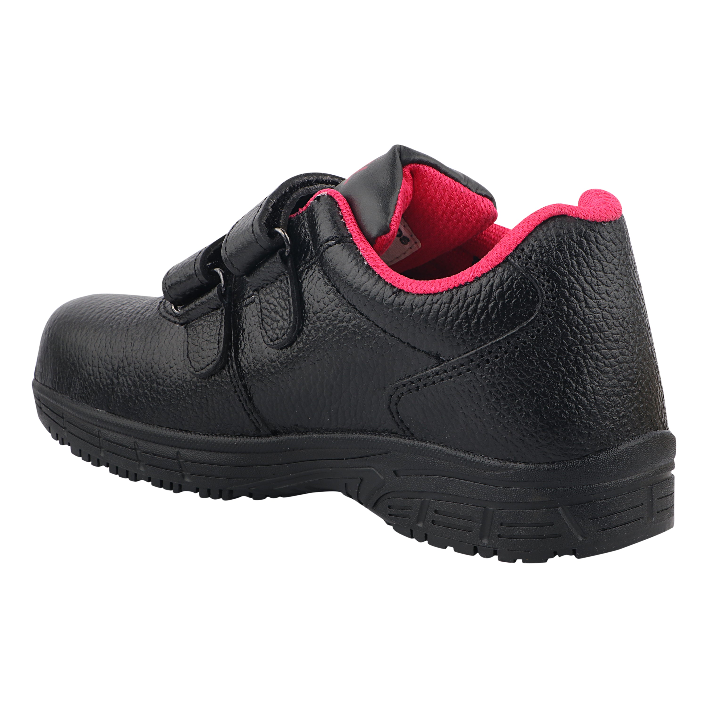 Fuel Gracy Genuine Leather Safety Shoes for Women's Steel Toe Cap With Rubber Sole (Black)