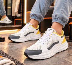 FUEL Nava-03 Comfortable & Light weight Trendy Sports Shoes for Men (White-yellow)