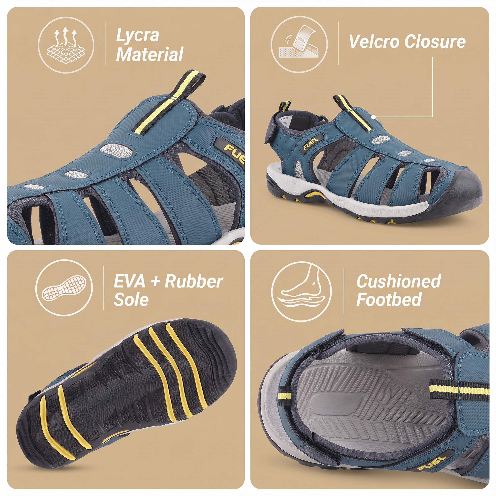 FUEL Soldier-11 Comfortable Sandal For Men's (Navy)
