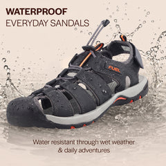 FUEL Soldier-08 Fisherman Protective Toe Cap Sandals for Men (Grey)