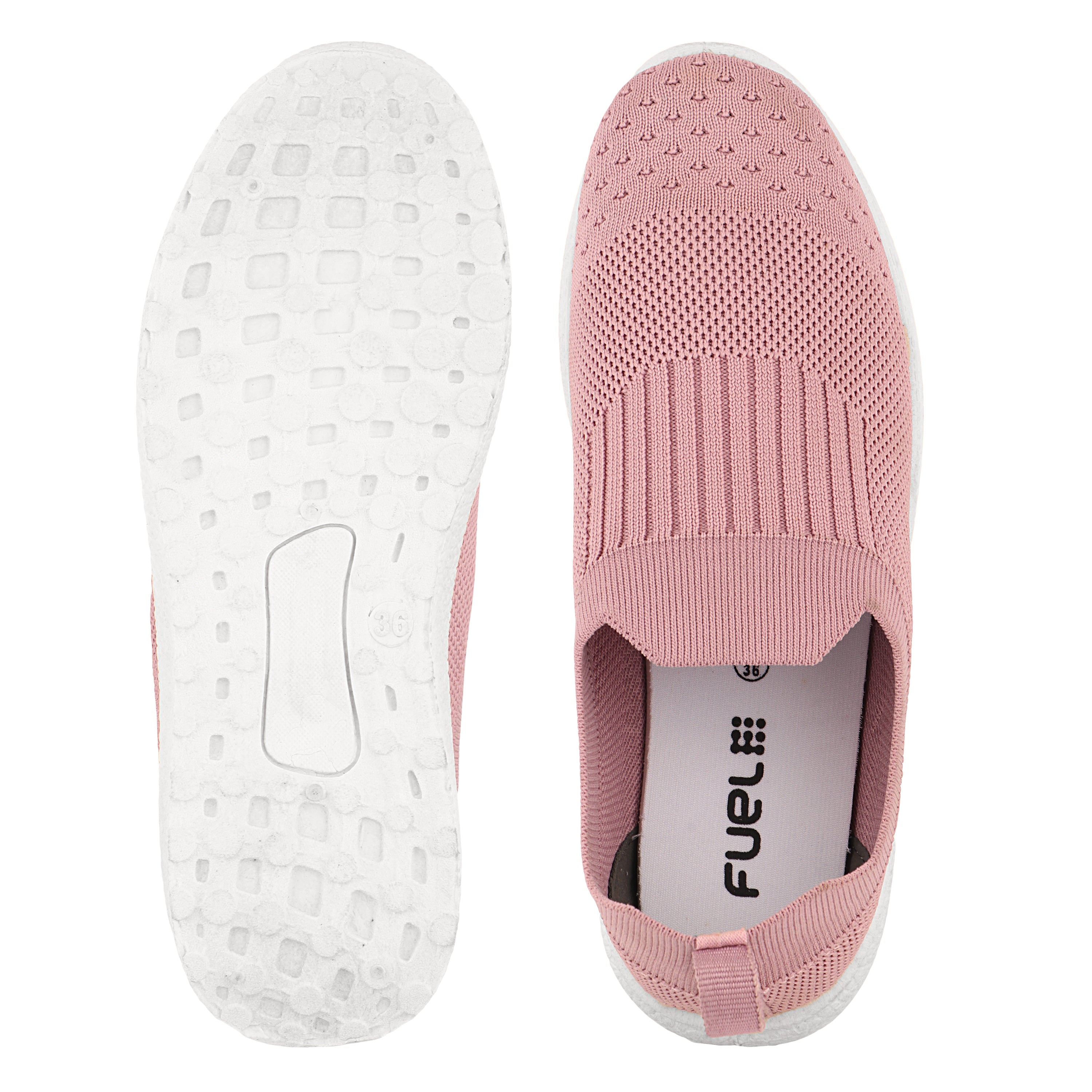 FUEL Florina Comfortable Slip-on Sports Shoes for Women (Peach)