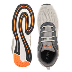 FUEL Rockstar Lightweight Lace-Up & Anti-Skid Men Sports Shoes for Running, Walking, Gym & Casual Wear (Grey)
