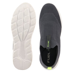 FUEL Flash-02 Soft Cushioned Insole and Breathable Knit Upper with EVA Sole & Casual Slip-On Sports Shoes for Men (Grey)