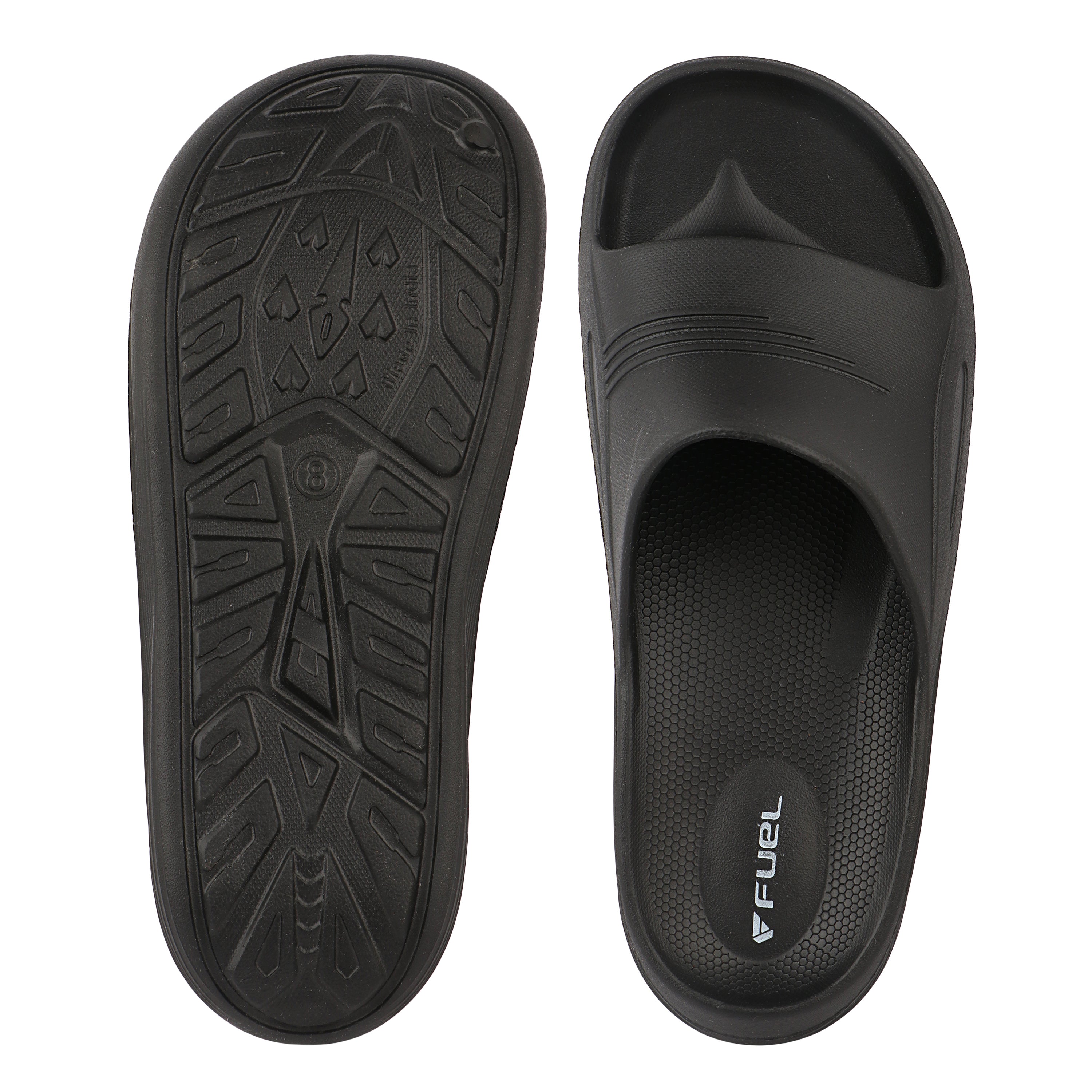 FUEL Cloud Cushioned Footbed and Lightweight Slip-On Design with Anti-Slip Sole for Men's (Black)
