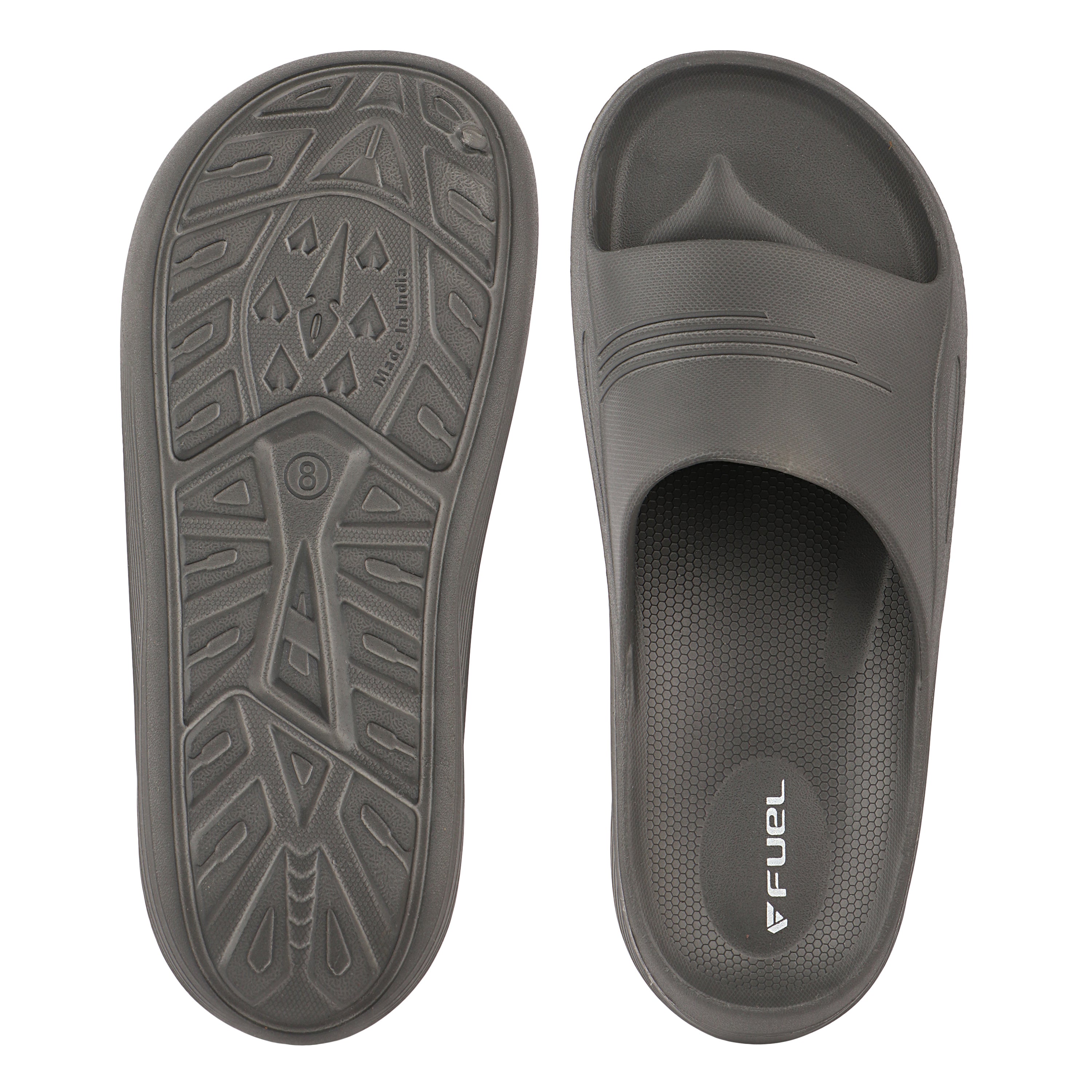 FUEL Cloud Cushioned Footbed and Lightweight Slip-On Design with Anti-Slip Sole for Men's (Grey)