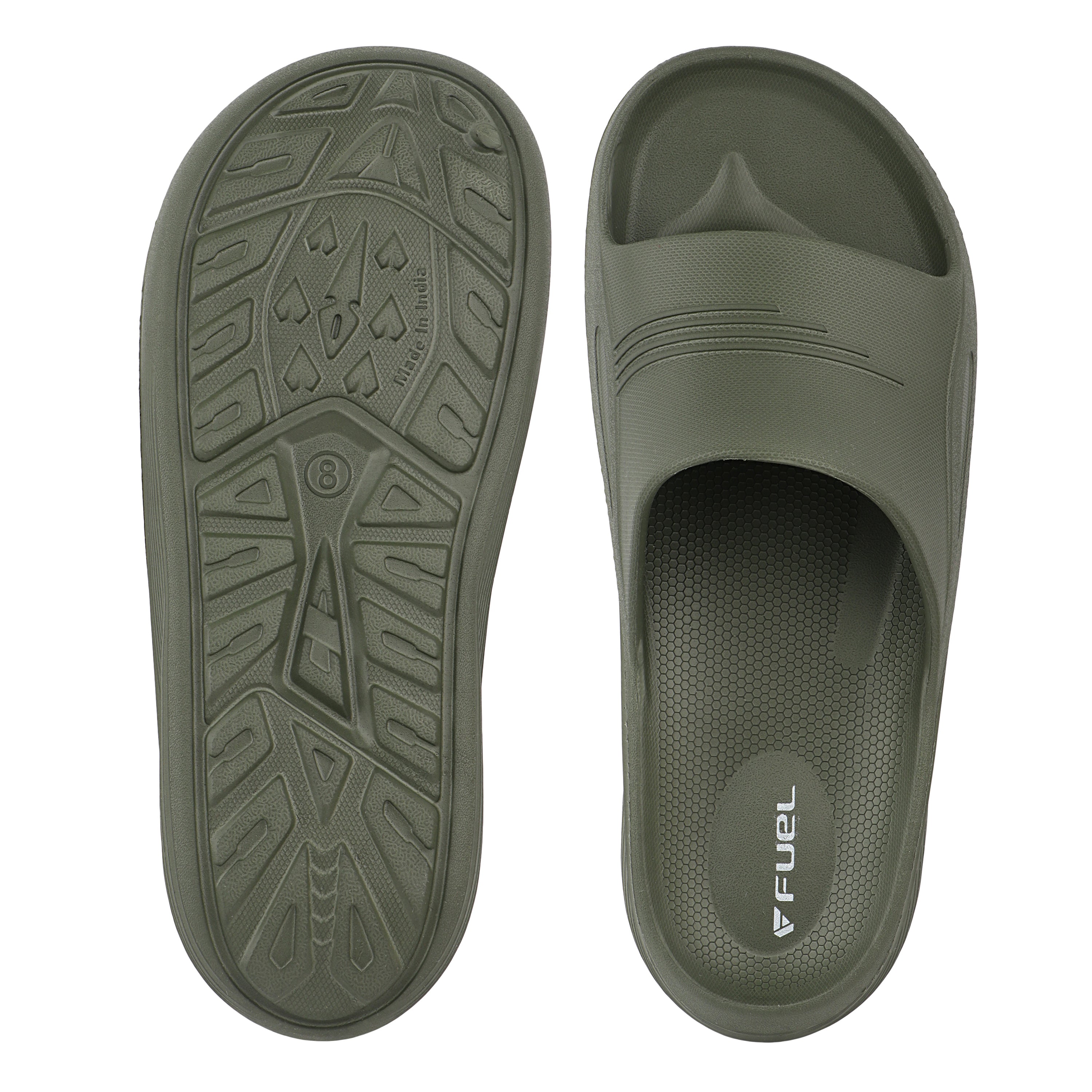 FUEL Cloud Cushioned Footbed and Lightweight Slip-On Design with Anti-Slip Sole for Men's (Olive)
