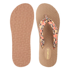 FUEL Flora Cushioned Footbed with Synthetic Cloth Upper & Lightweight EVA Sole for Women's (Orange)