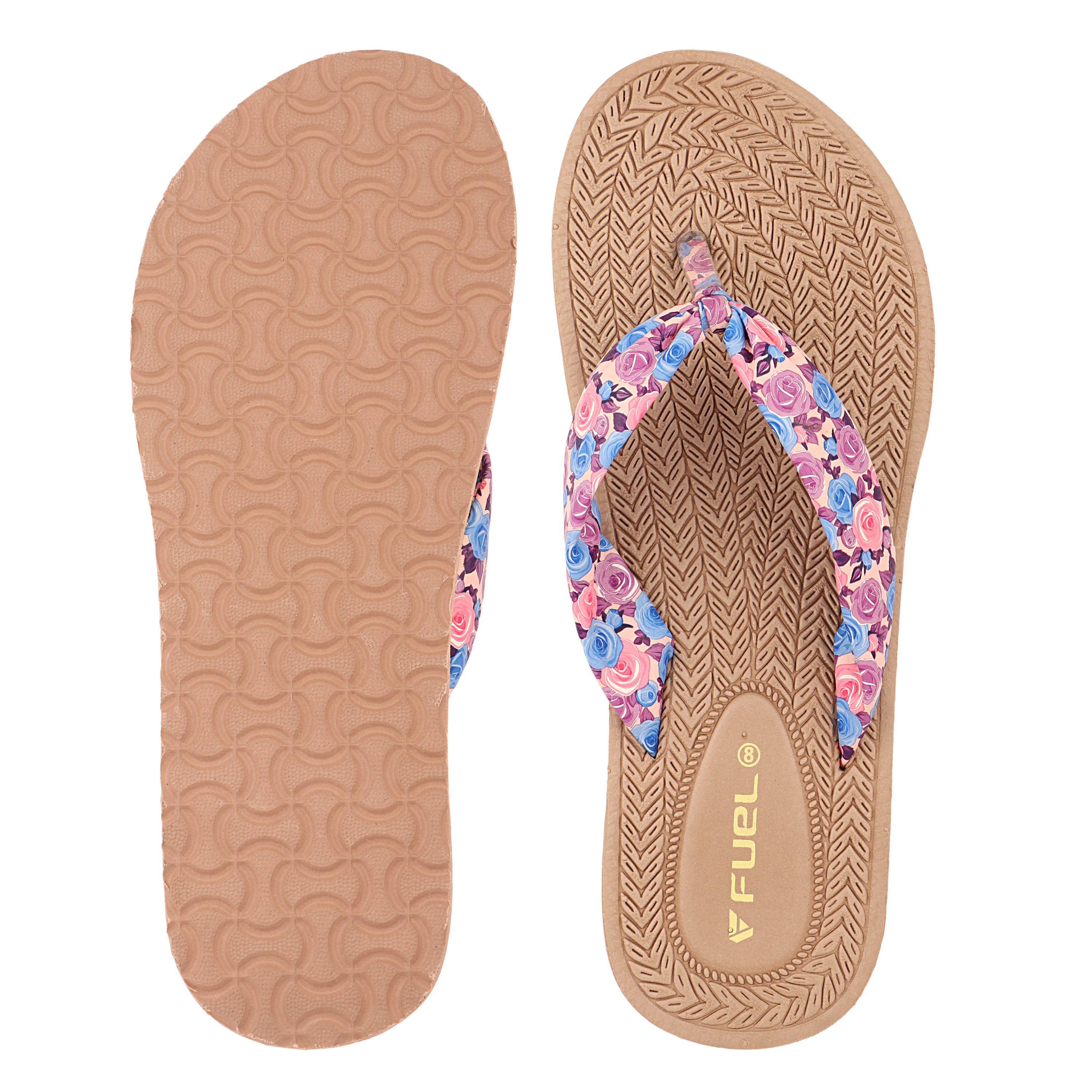 FUEL Flora Cushioned Footbed with Synthetic Cloth Upper & Lightweight EVA Sole for Women's (Purple)