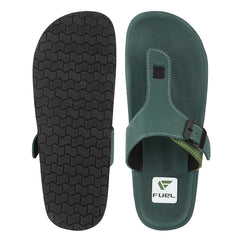 FUEL Walkfit Flexible EVA Sole Slippers with Cushioned Support for Men's (Olive)