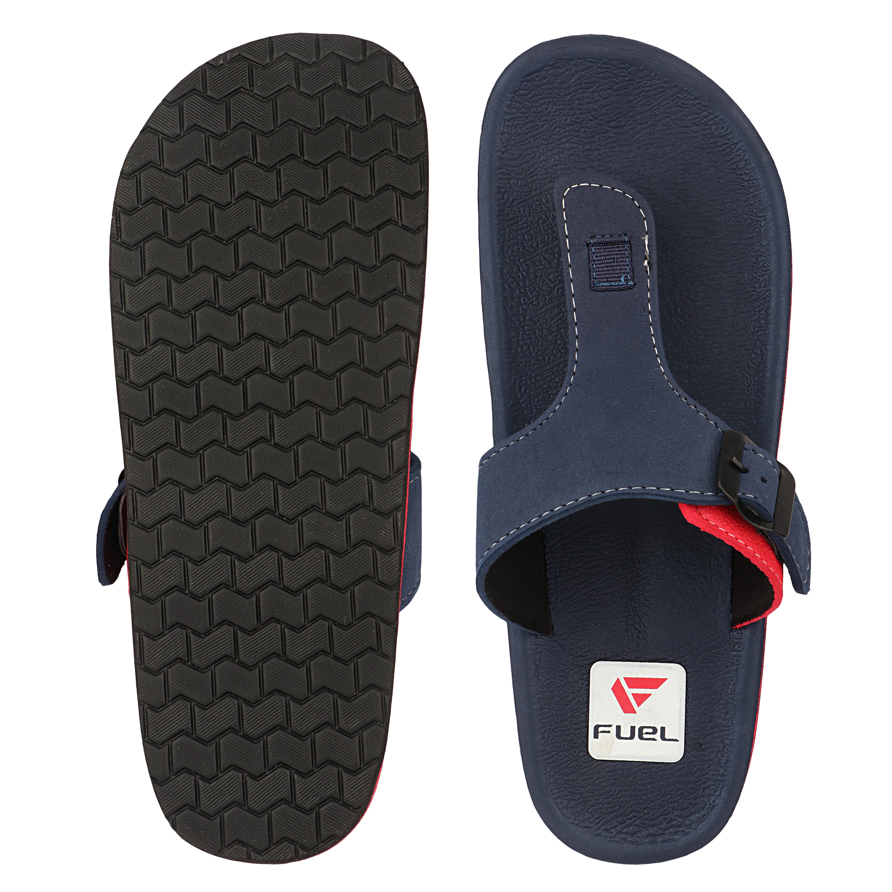 FUEL Walkfit Flexible EVA Sole Slippers with Cushioned Support for Men's (Navy)
