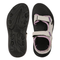 FUEL Flexi Stylish Lightweight & Comfortable with Durable Rexine Upper & EVA Sole Sports Sandal for Women's (Grey)
