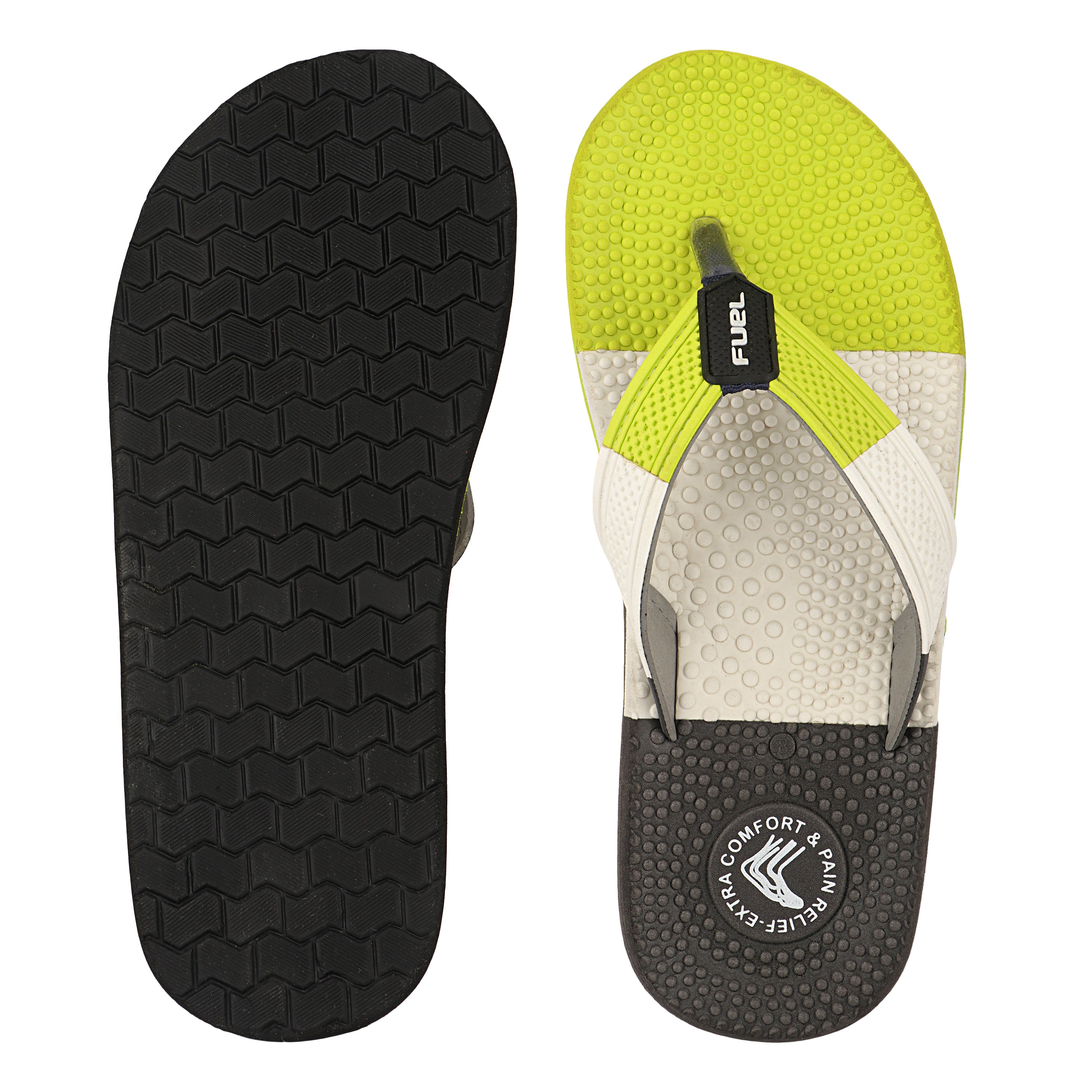 FUEL Trenzo Comfortable Slip-On Slippers with Cushioned Insole & Flexible Sole for Men's (Green)
