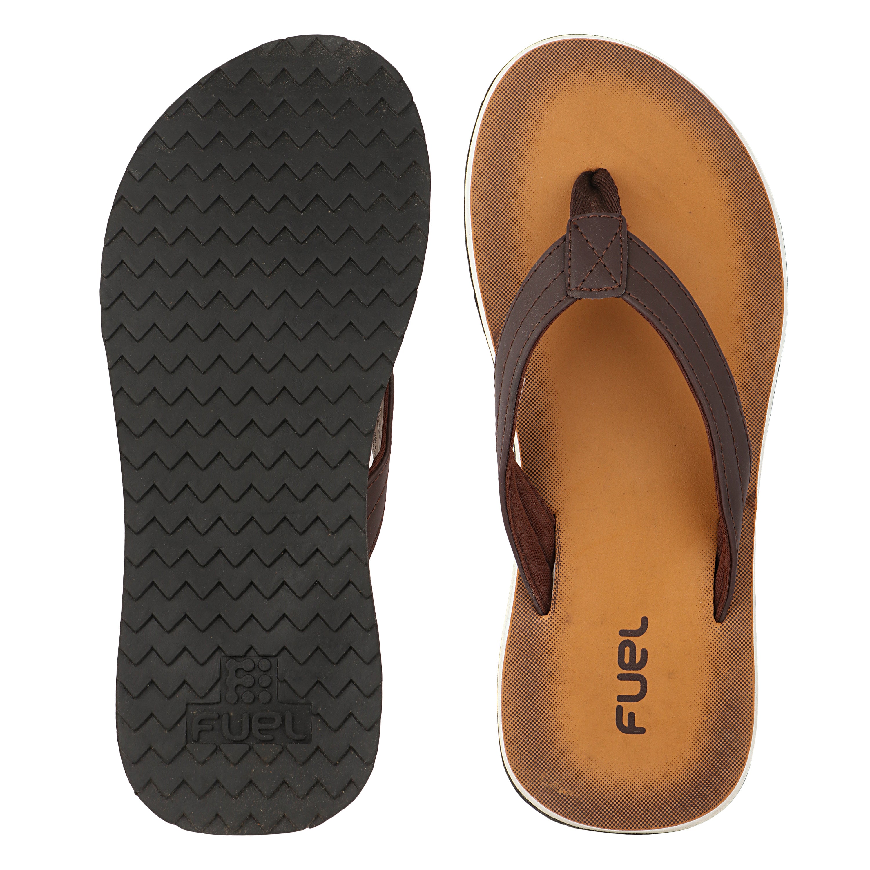 FUEL Roman Lightweight and Comfortable with Soft Cushioning and Superior Grip Slipper for Men's (Brown)