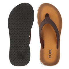 FUEL Roman Lightweight and Comfortable with Soft Cushioning and Superior Grip Slipper for Men's (Brown)
