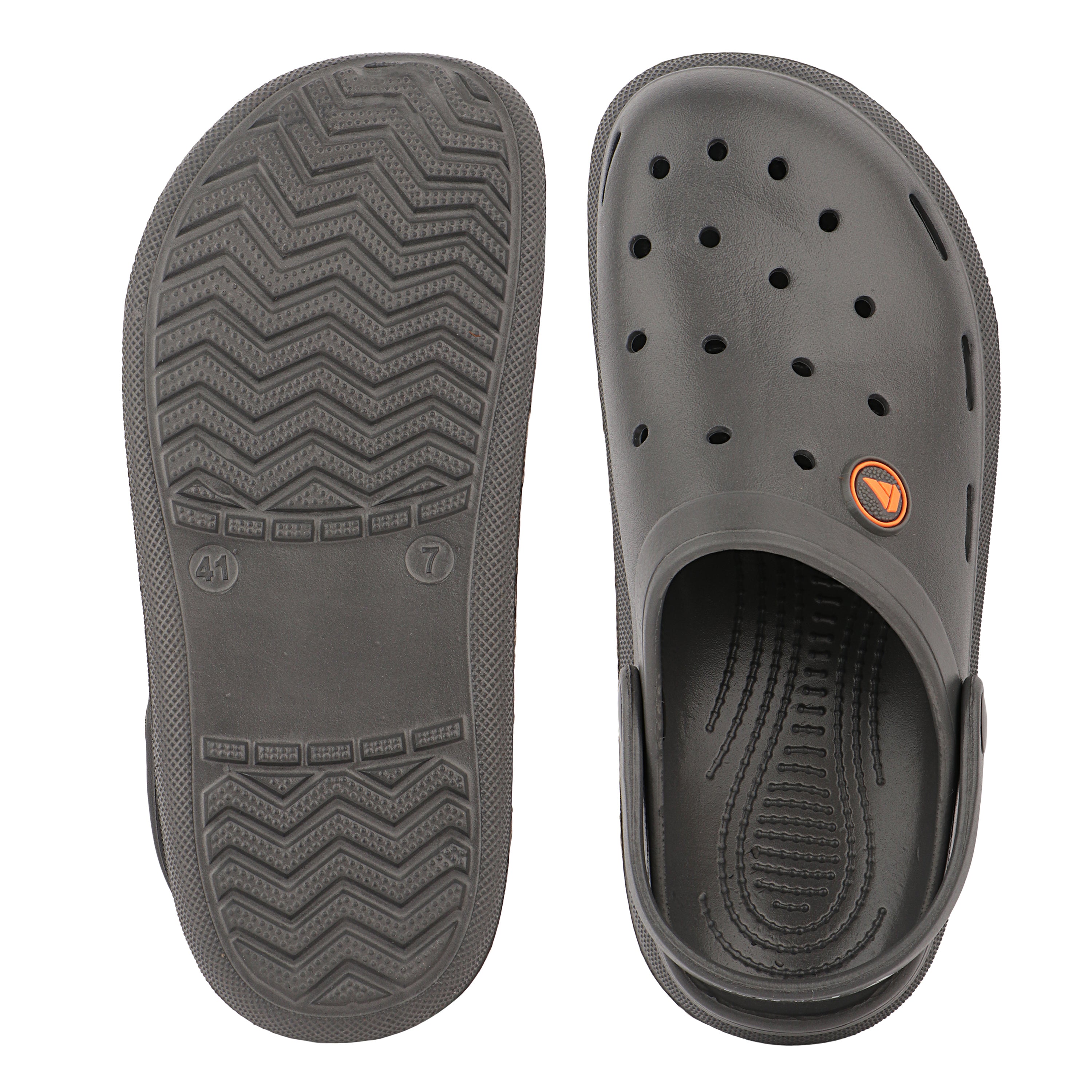 FUEL 1101 Lightweight and Comfortable Slip-On Casual Clogs with Cushioned Footbed Clogs for Men's (Grey)