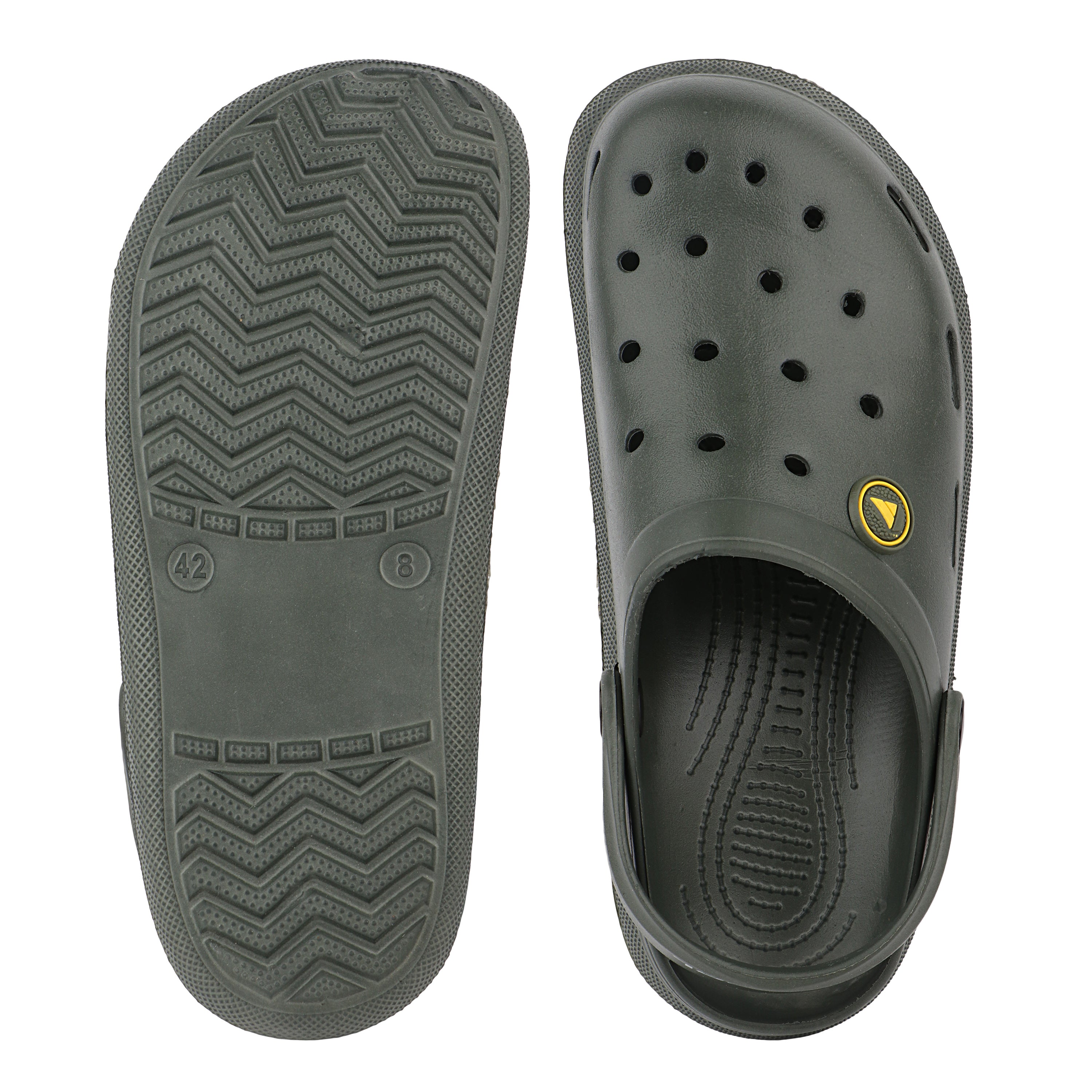 FUEL 1101 Lightweight and Comfortable Slip-On Casual Clogs with Cushioned Footbed Clogs for Men's (Olive)