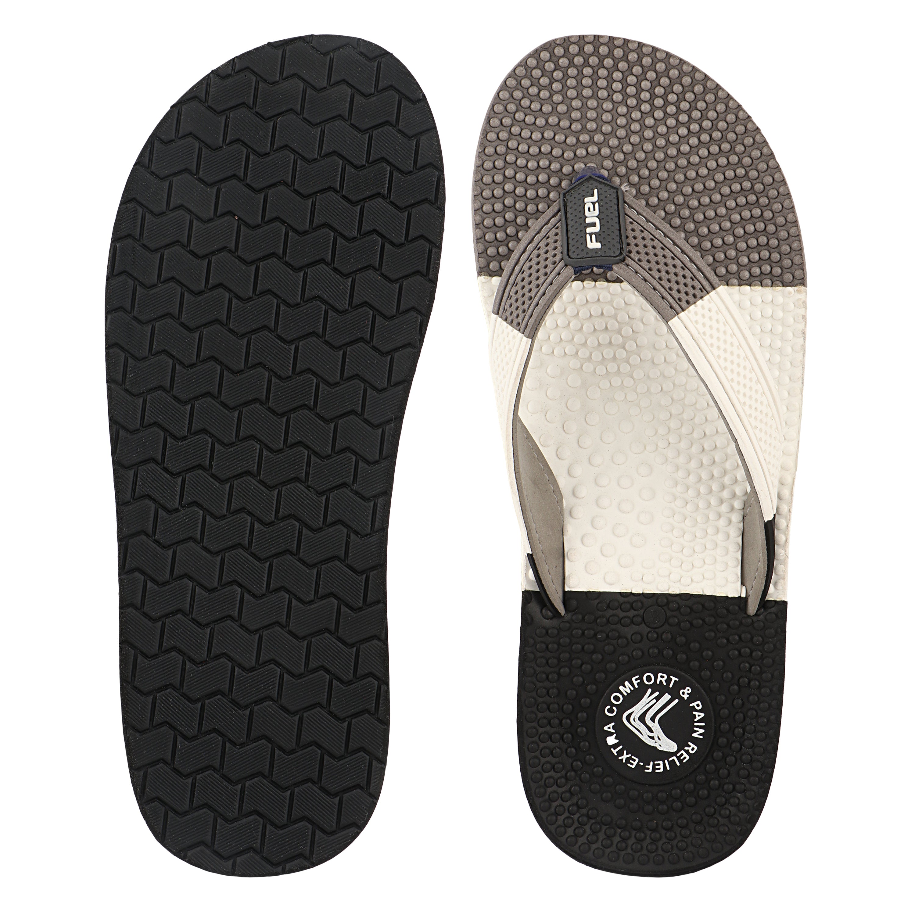 FUEL Trenzo Comfortable Slip-On Slippers with Cushioned Insole & Flexible Sole for Men's (Black)
