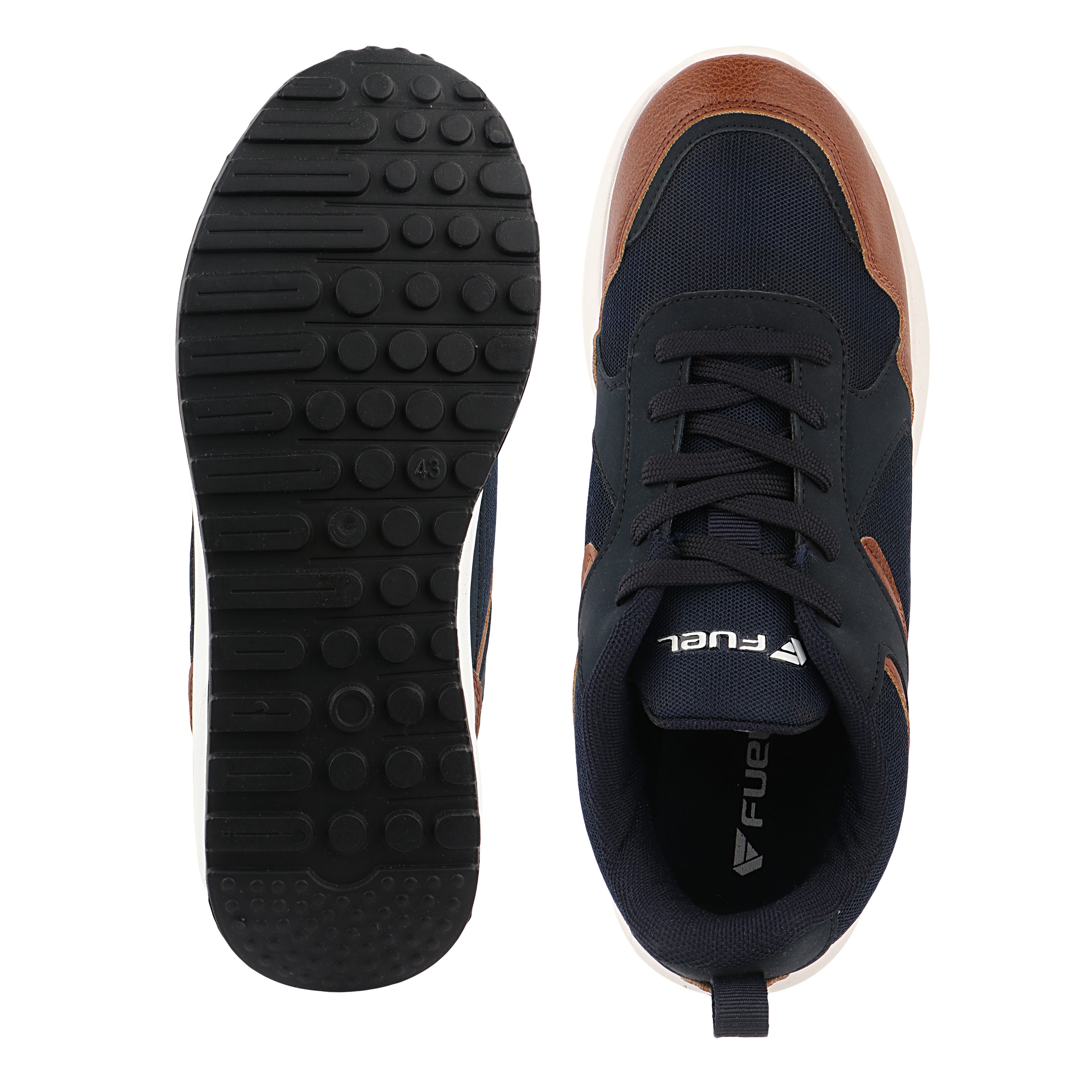Fuel Neostep-01 Casual Sports Shoes  Lightweight Walking & Running Sneakers For Men's (Navy/Tan)