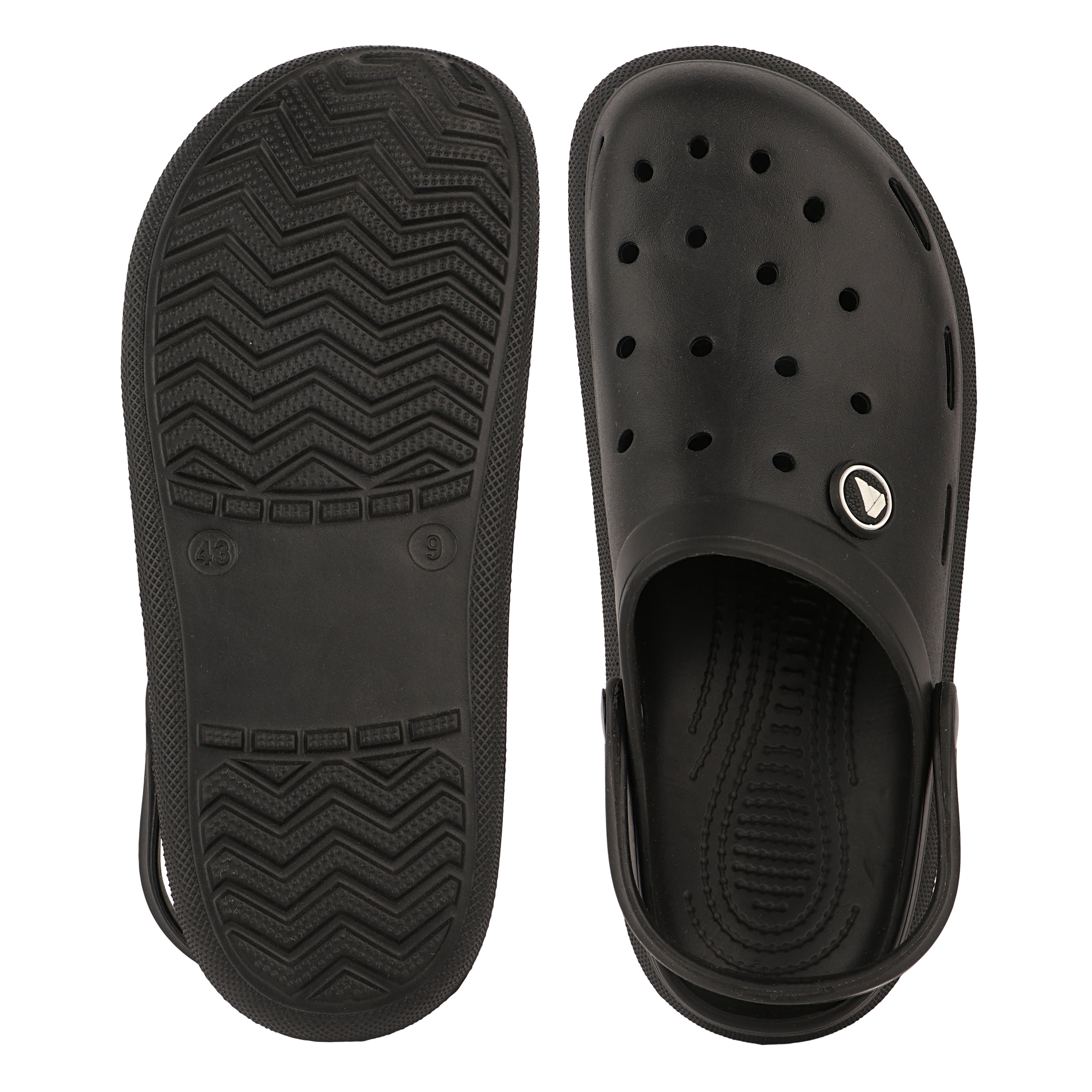 FUEL 1101 Lightweight and Comfortable Slip-On Casual Clogs with Cushioned Footbed Clogs for Men's (Black)