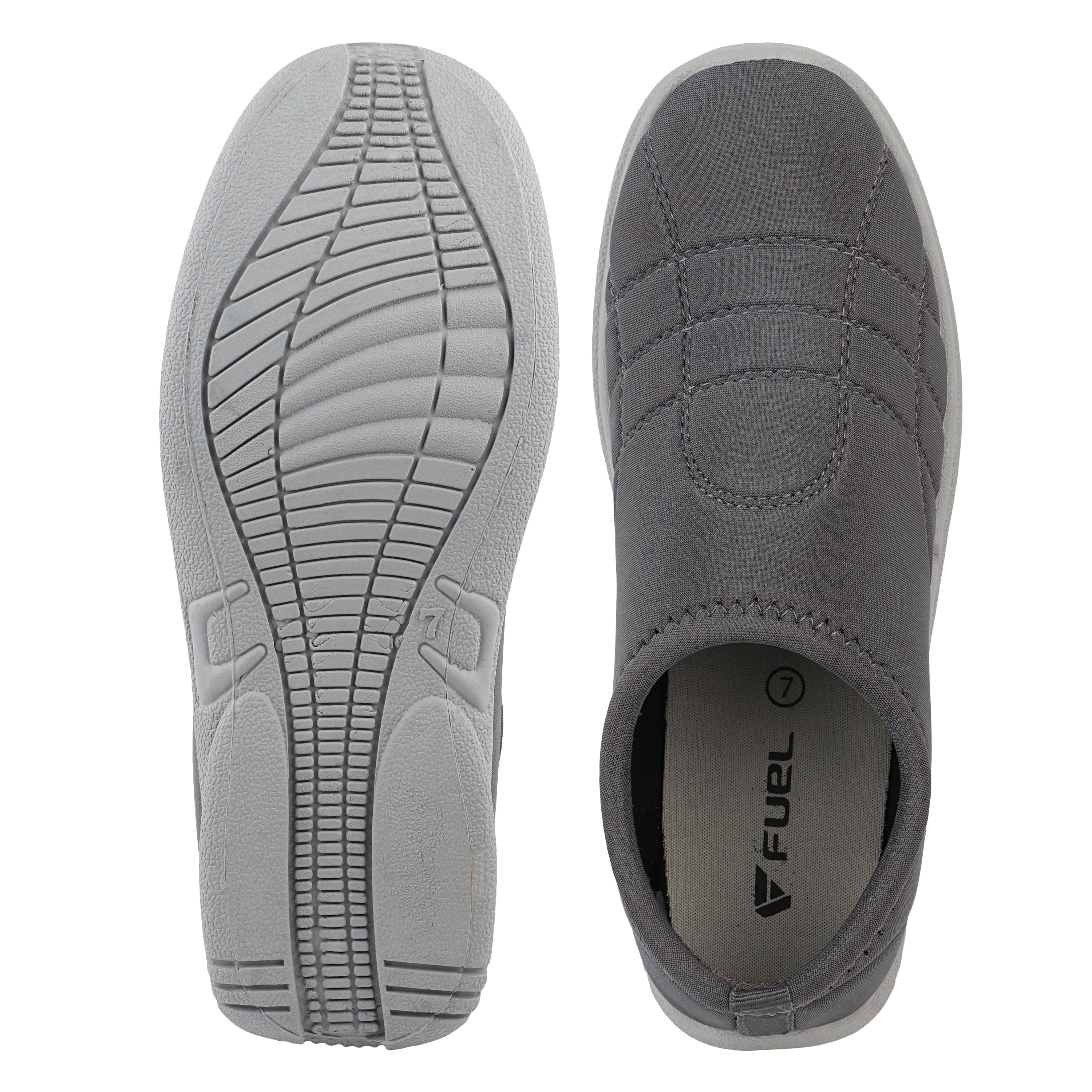 FUEL Comfort-05 Lightweight & Breathable Lycra Upper with Cushioned Footbed Casual Slip-On Shoes for Women's (Grey)