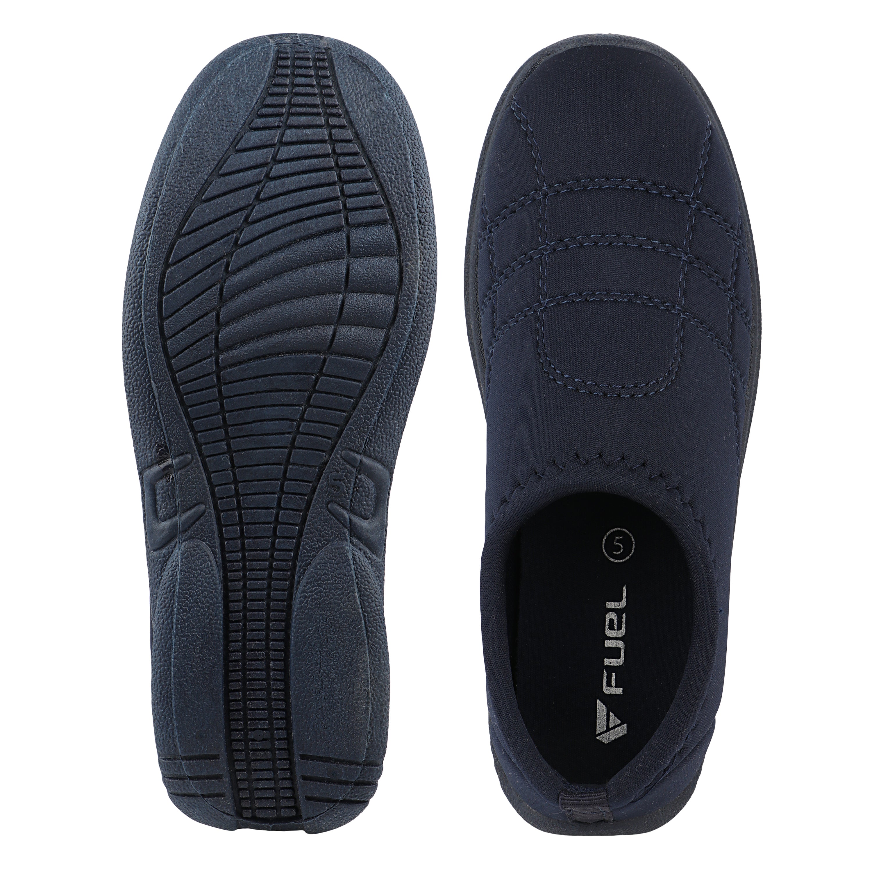 FUEL Comfort-05 Lightweight & Breathable Lycra Upper with Cushioned Footbed Casual Slip-On Shoes for Women's (Navy)