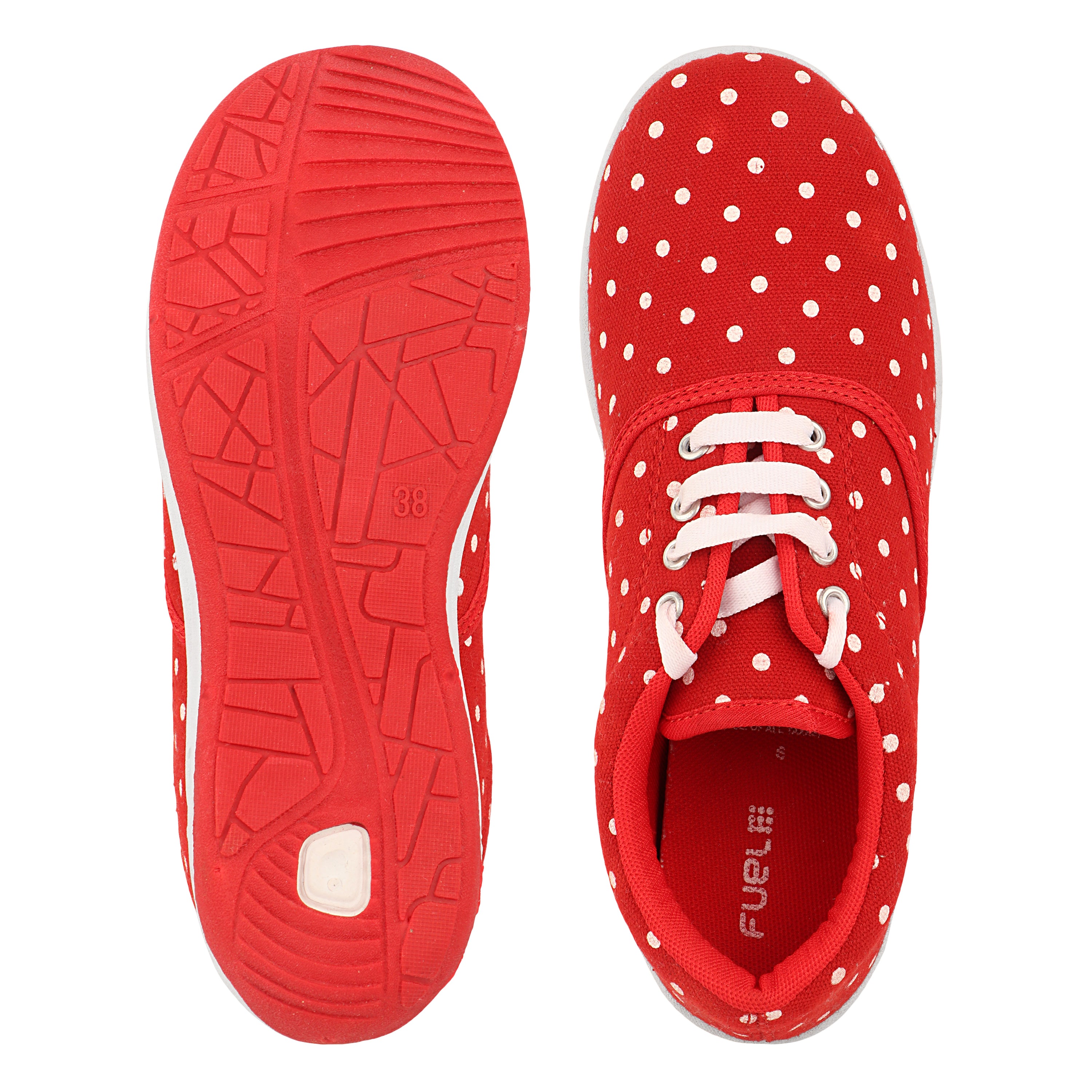 FUEL Julie Lightweight & Comfortable with Cushioned Footbed and Breathable Canvas Upper Slip-on Shoes for Women's (Red)