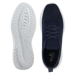FUEL Player Breathable Knitted Fabric and Lightweight EVA Sole with Cushioned Footbed Sports Shoes for Men's (Navy)