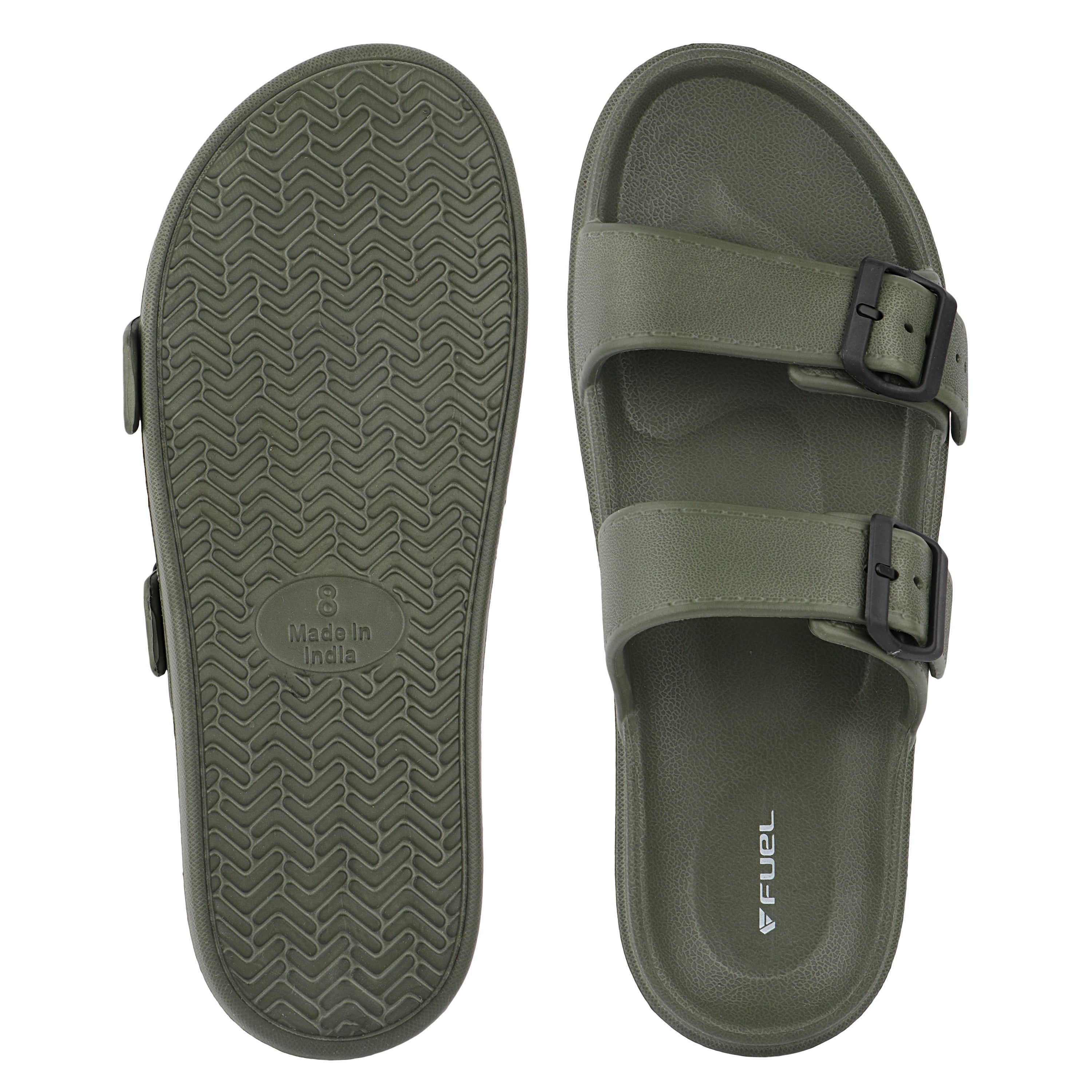 FUEL Aura Lightweight & Anti-Slip with Cushioned Footbed and Flexible Durable Slipper for Men's (Olive)