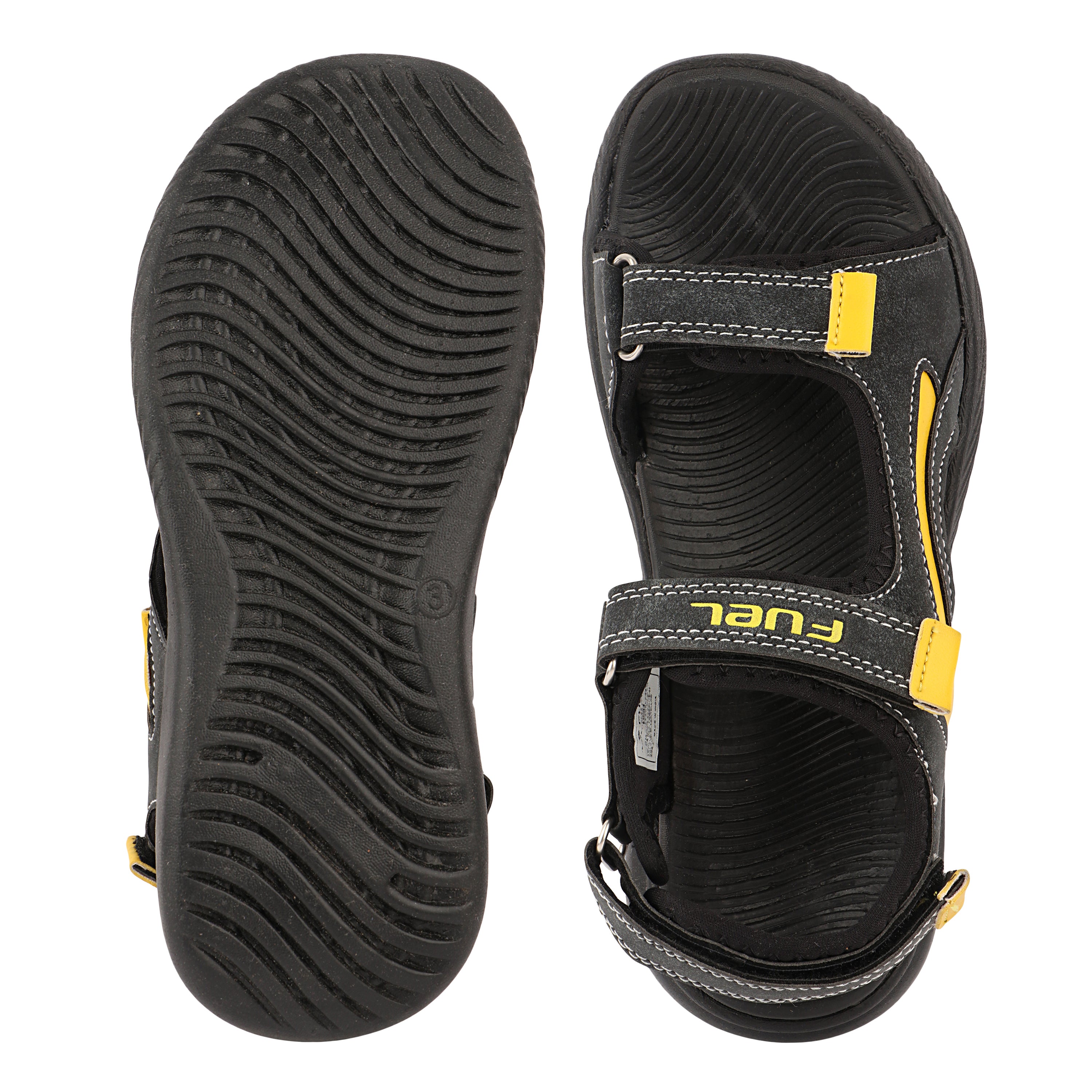 FUEL Power-lite-03 Lightweight & Comfortable with Cushioned Footbed & EVA Sole Sandal for Kids (Black)