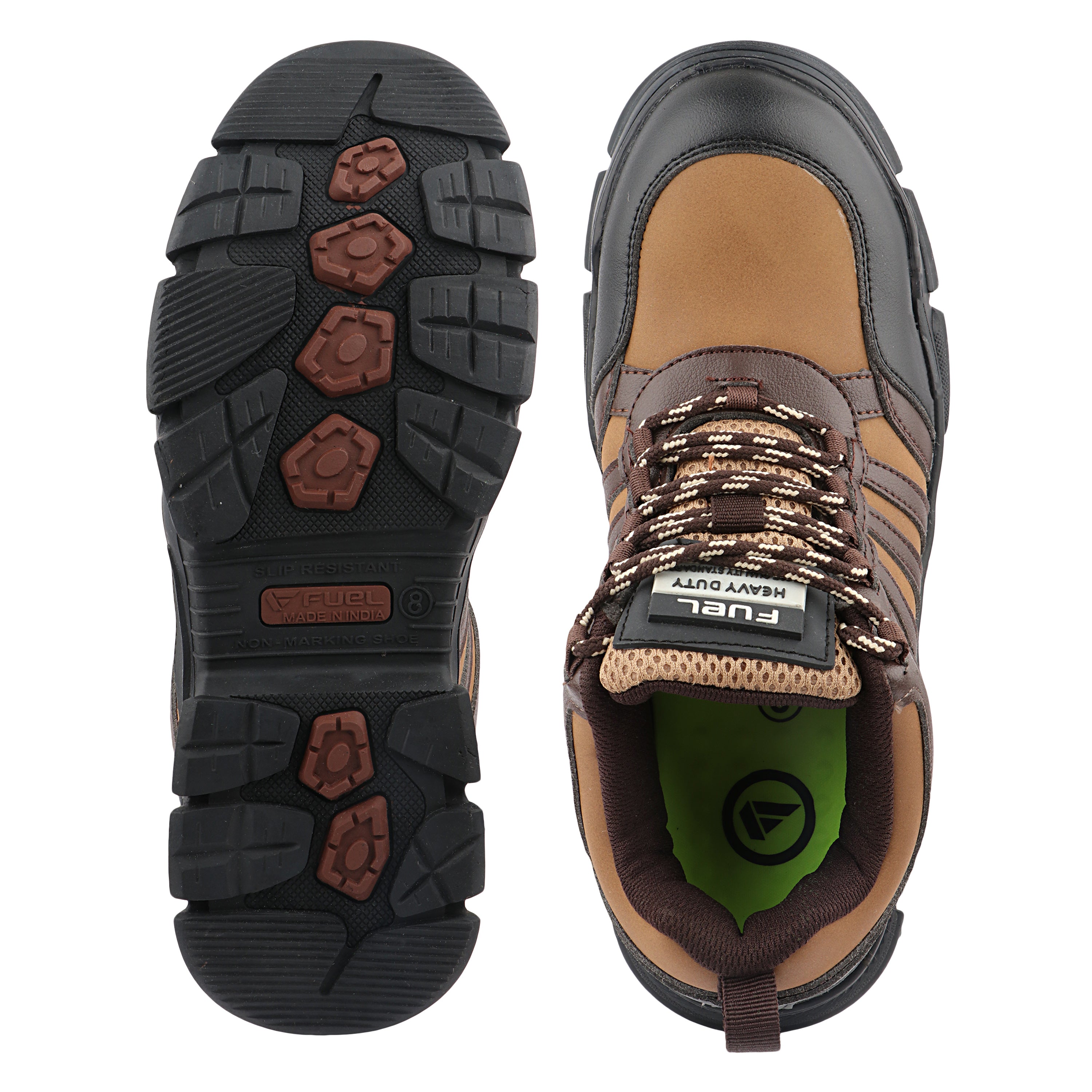 FUEL Reevon-03 Safety Shoes for Men | 200J Non-Metallic Toe Cap | Kevlar Insole | Nitrile Rubber Sole | Micro Fibre Upper | Air Mesh Lining | Industrial & Work Shoes