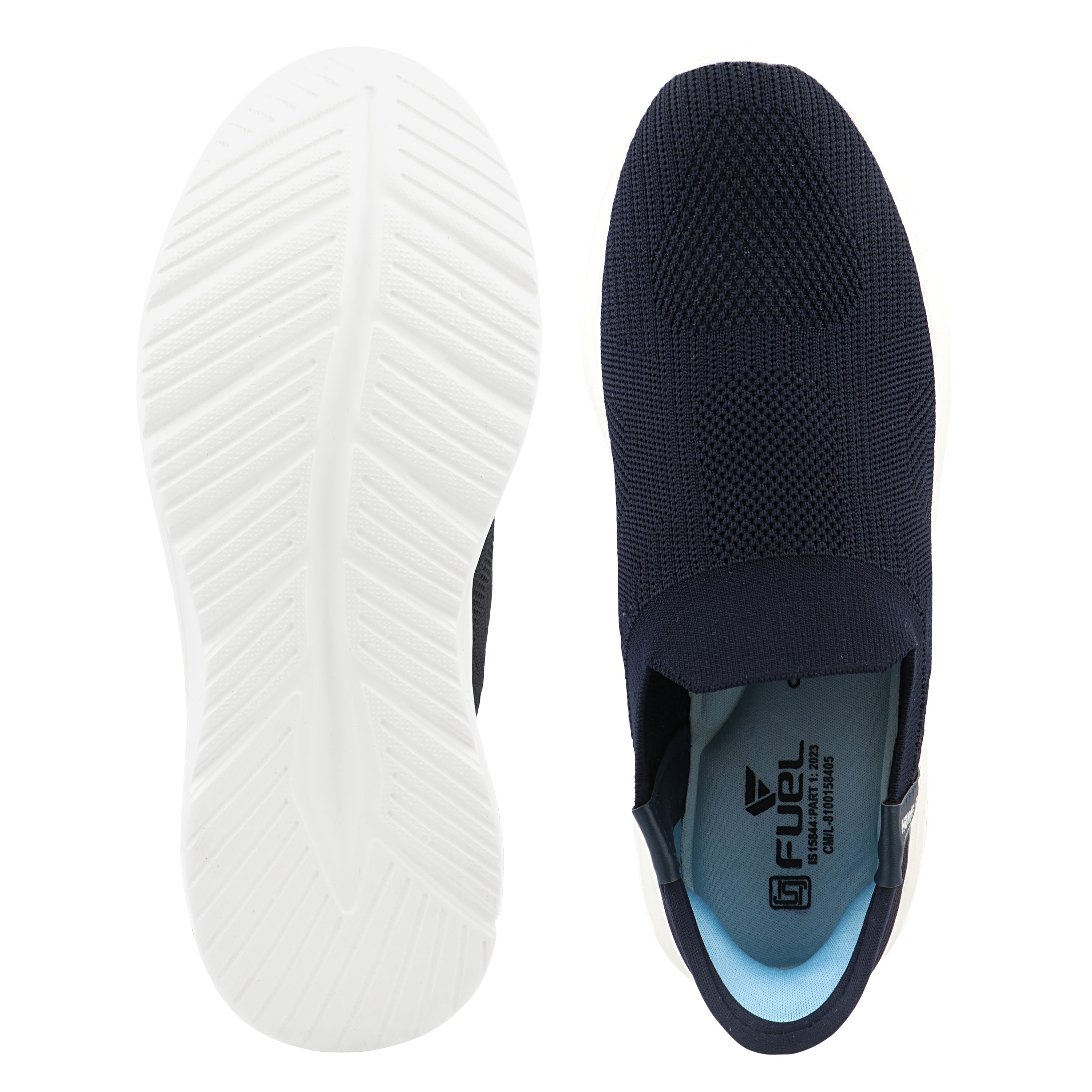 FUEL Gloria Women's Slip-On Shoes | Lightweight Casual Shoes | Soft Knitted Fabric Upper | Easy Slip-On Design | EVA Sole | Cushioned Footbed | Comfortable Everyday Footwear (Navy)
