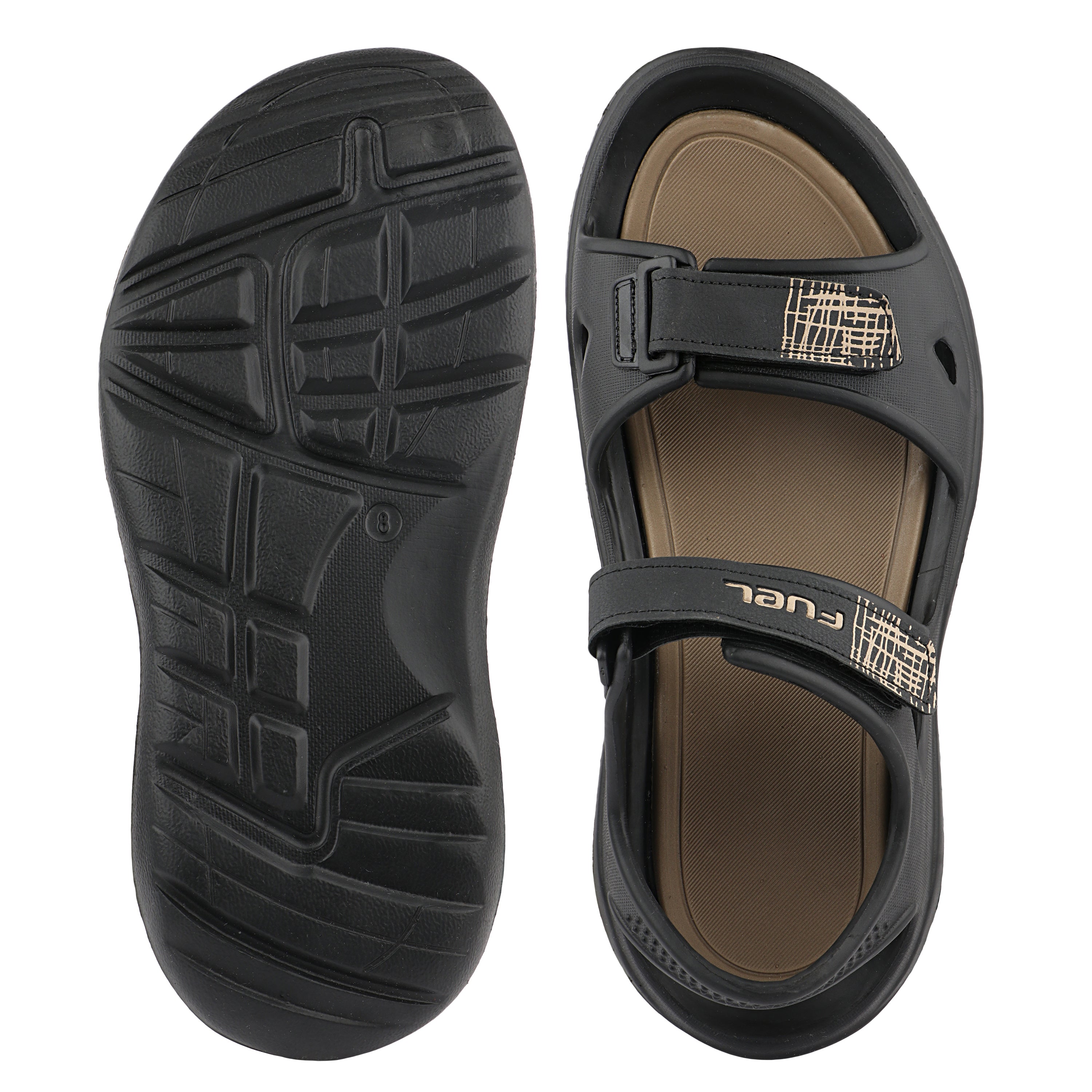 FUEL Jacob-01 Sports Sandal – Comfortable & Durable EVA Footwear with Adjustable Velcro Closure and Cushioned Footbed for Walking, Casual Wear & Outdoor Activities (Brown)