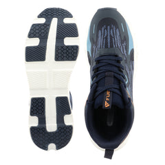 FUEL Sprintx Sports Shoes for Men – Comfortable Knitted Fabric Lace-Up Shoes with Cushioned Footbed and Lightweight EVA Sole for Walking, Travel, Workout & Everyday Wear (Navy)
