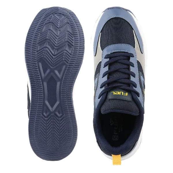 FUEL XO-Blaze Shoes for Men – Stylish & Lightweight Lycra Upper Shoes with Comfortable EVA Insole and Durable Sole for Everyday Casual Wear, (Blue, Purple)