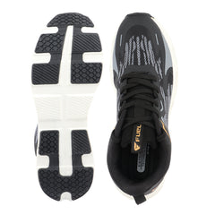 FUEL Sprintx Sports Shoes for Men – Comfortable Mesh Lace-Up Shoes with Cushioned Footbed and Lightweight EVA Sole for Walking, Travel, Workout & Everyday Wear (Black)
