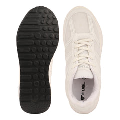 FUEL Frenzy Lightweight & Durable with Stylish Corduroy Cushioned Comfort Durable PVC Sole for Men's (White)