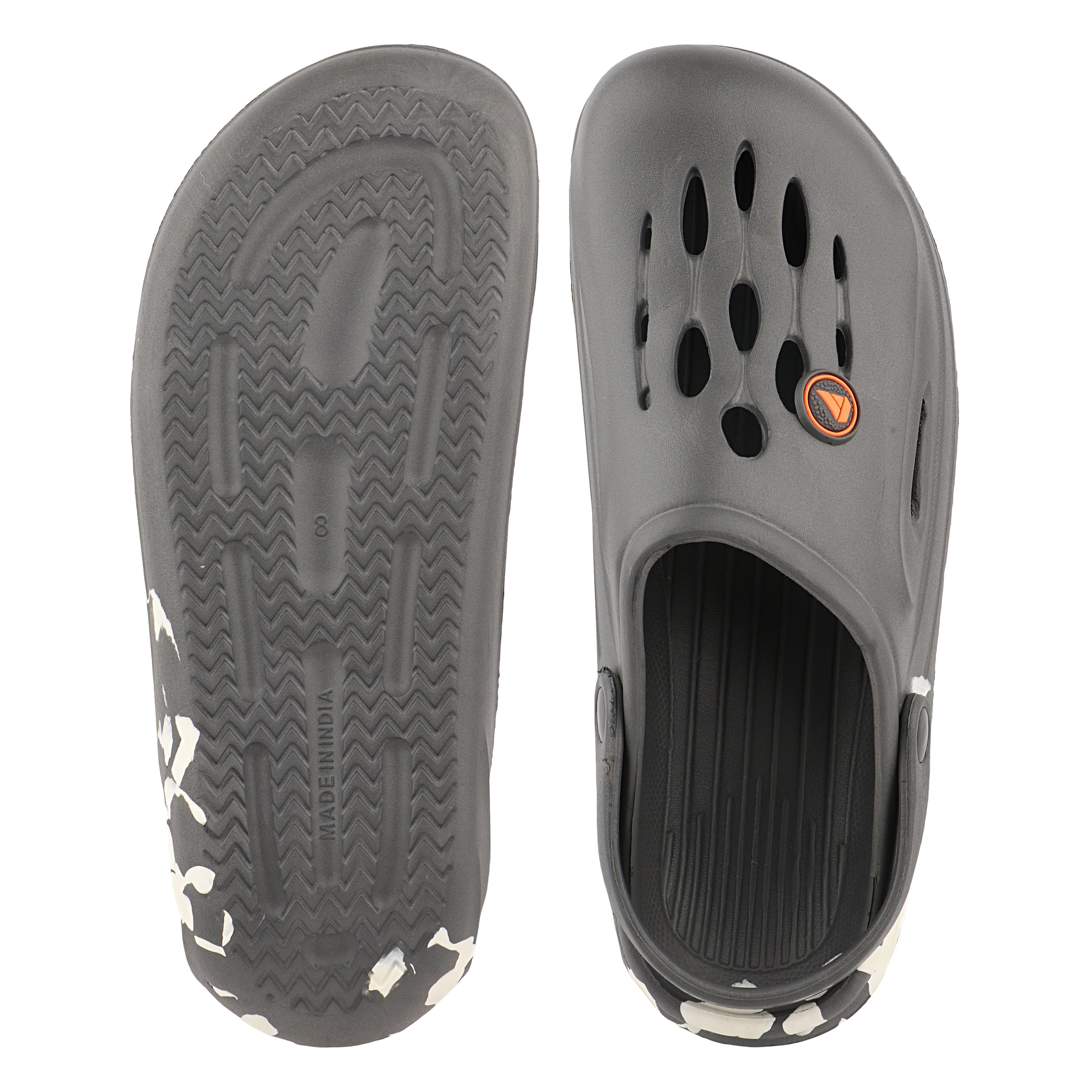 FUEL Oxygen Cushioned Comfort and Lightweight Slip-On with Anti-Slip Sole Clogs for Men's (Grey)