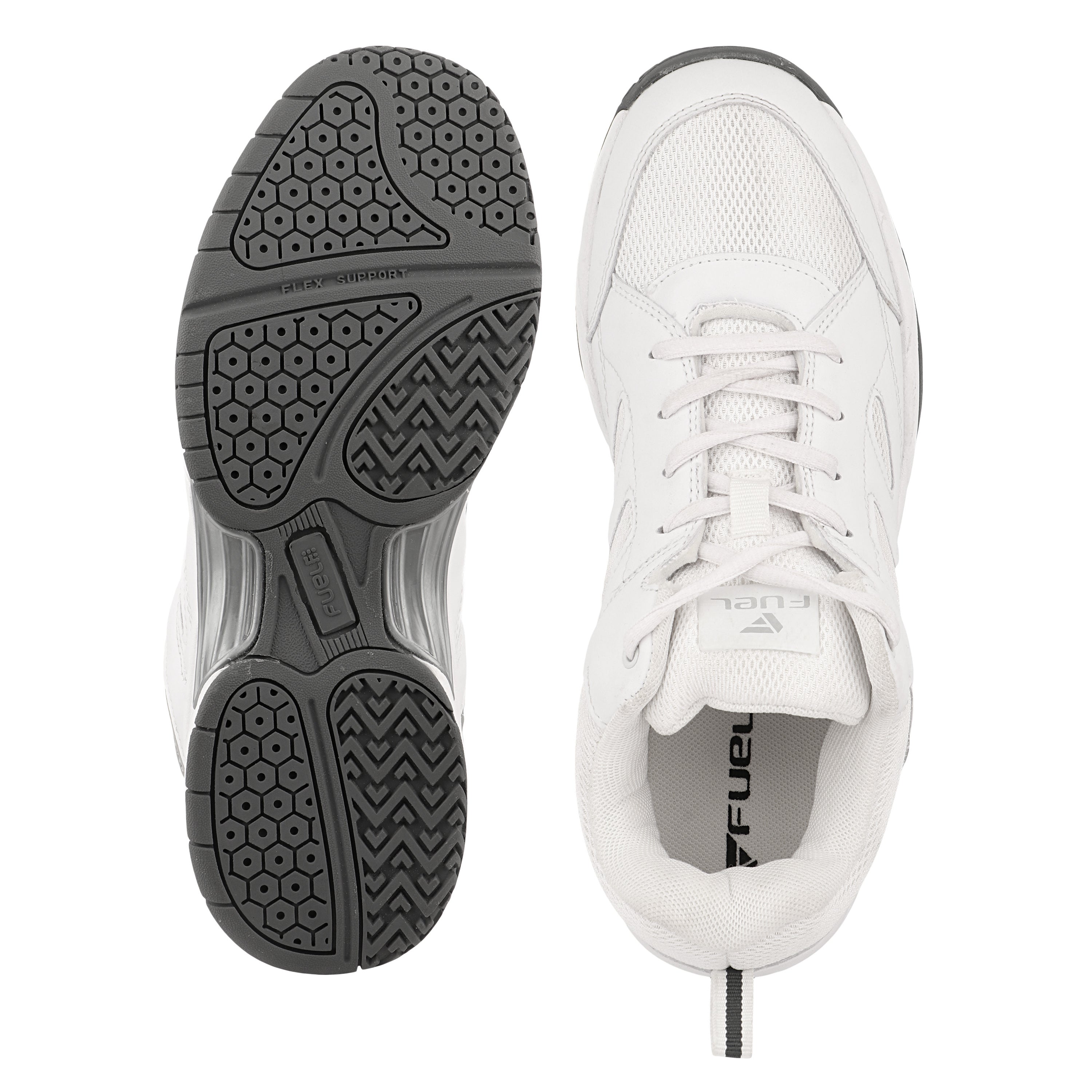 FUEL Snow Lightweight & Durable Lace-Up Sports Shoes for Men's (White)